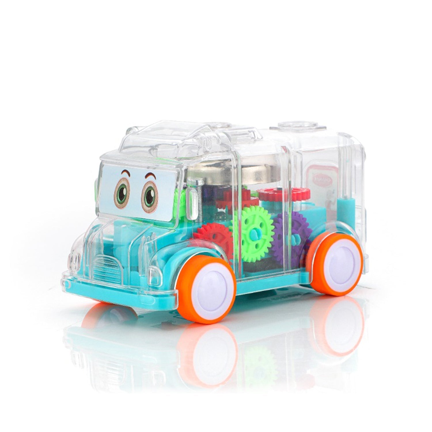 Musical mini school bus toy with clear body. Musical mini school bus toy with clear body.